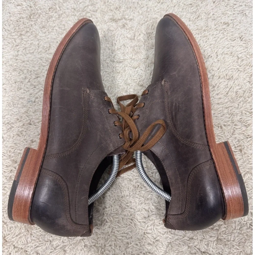 Cole Haan Feathercraft Grand Brown Leather Blucher Oxford Dress Shoes Men's 10.5